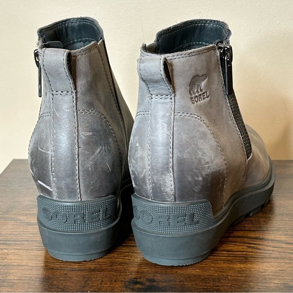 Sorel Women's Evie II Zip Wedge Booties Size 7 Quarry Grill - Picture 5 of 10